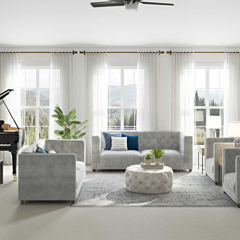 Classic, Transitional Living Room Design by Havenly Interior Designer Kortney