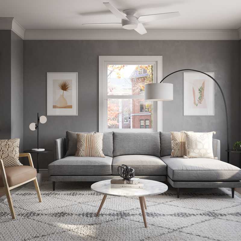 Modern, Midcentury Modern Living Room Design by Havenly Interior Designer Randi