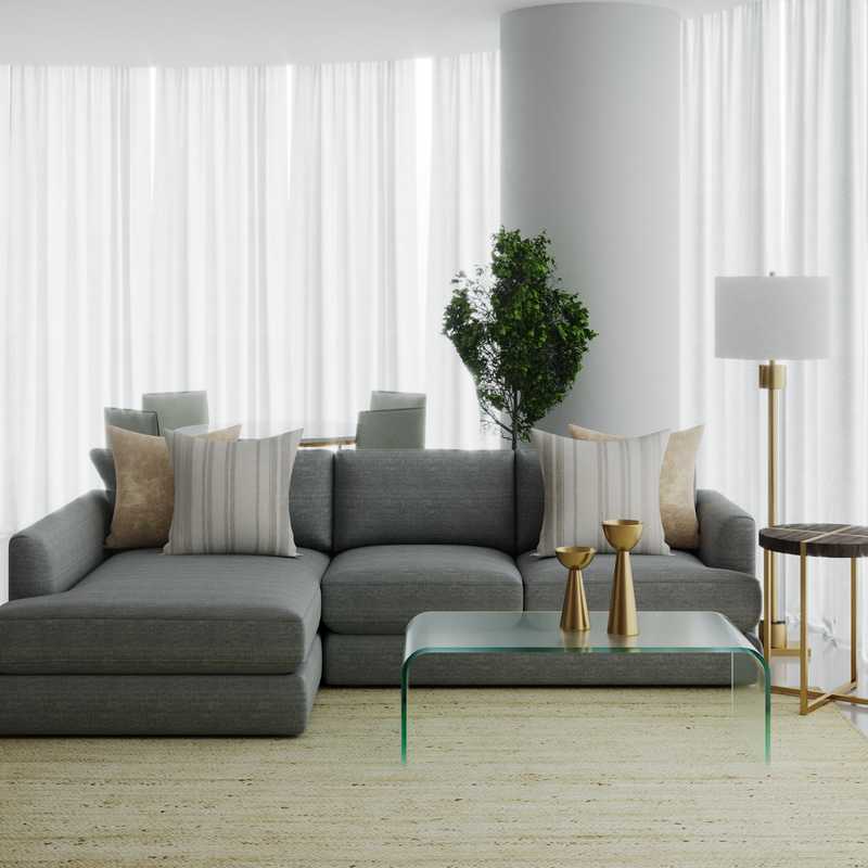 Transitional, Classic Contemporary Living Room Design by Havenly Interior Designer Anny