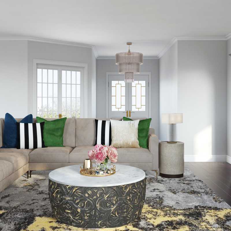 Glam, Transitional Living Room Design by Havenly Interior Designer Jasmine