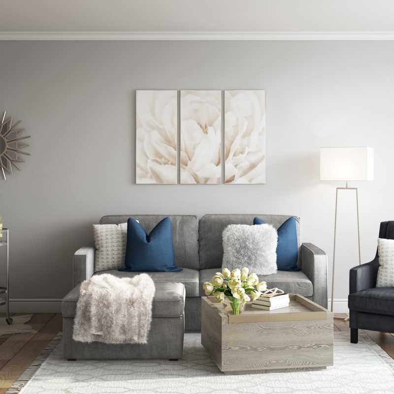 Glam, Transitional Living Room Design by Havenly Interior Designer Allie