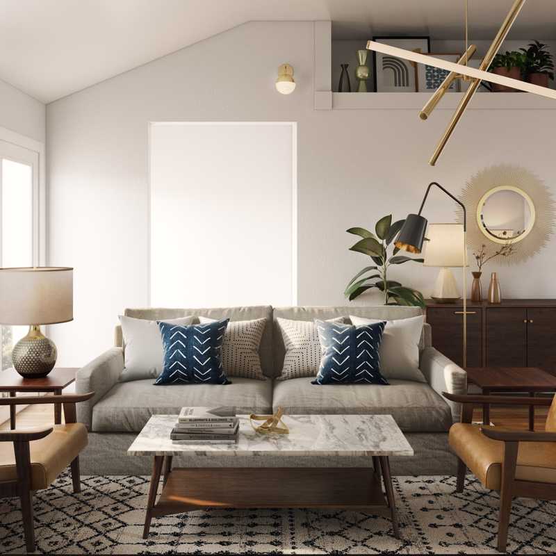Midcentury Modern Living Room Design by Havenly Interior Designer India
