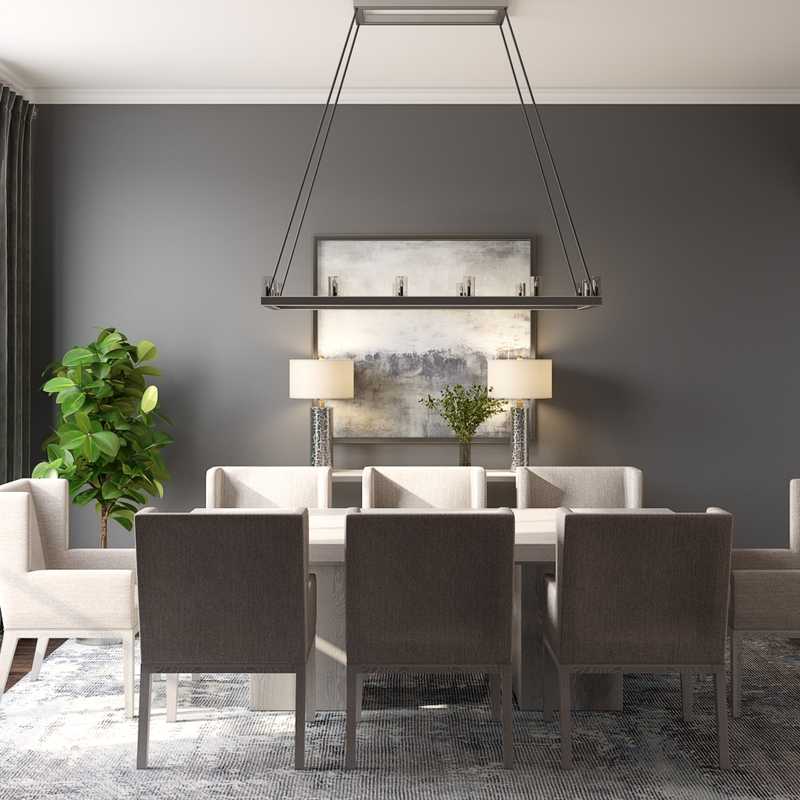 Contemporary, Glam Dining Room Design by Havenly Interior Designer Linlee