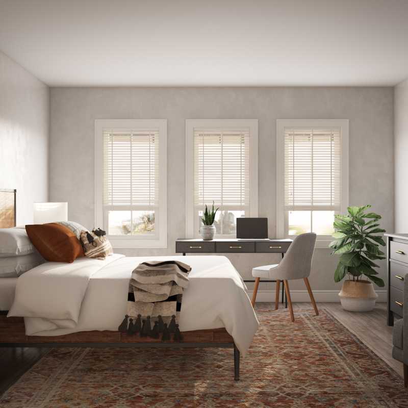 Bohemian, Southwest Inspired, Midcentury Modern Bedroom Design by Havenly Interior Designer Keri