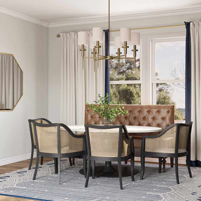 Classic, Glam, Transitional Dining Room Design by Havenly Interior Designer Linlee