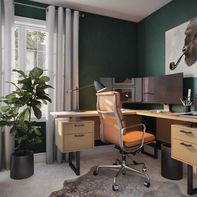 Midcentury Modern Office Design by Havenly Interior Designer Astrid