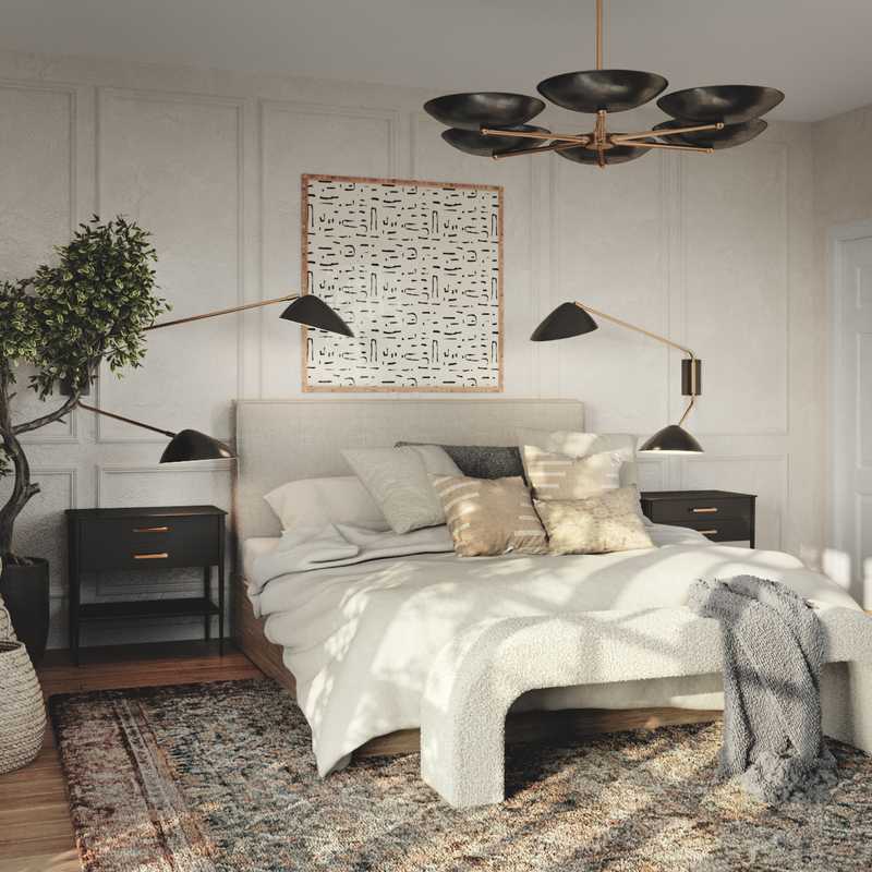 Contemporary, Eclectic, Bohemian Bedroom Design by Havenly Interior Designer Ghianella