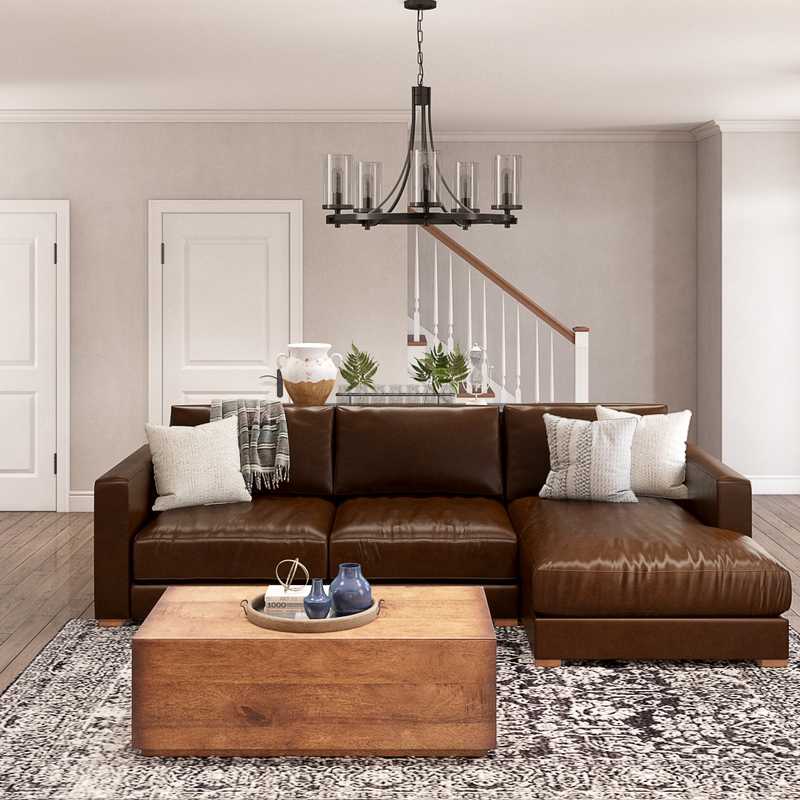 Classic, Farmhouse Living Room Design by Havenly Interior Designer Christine