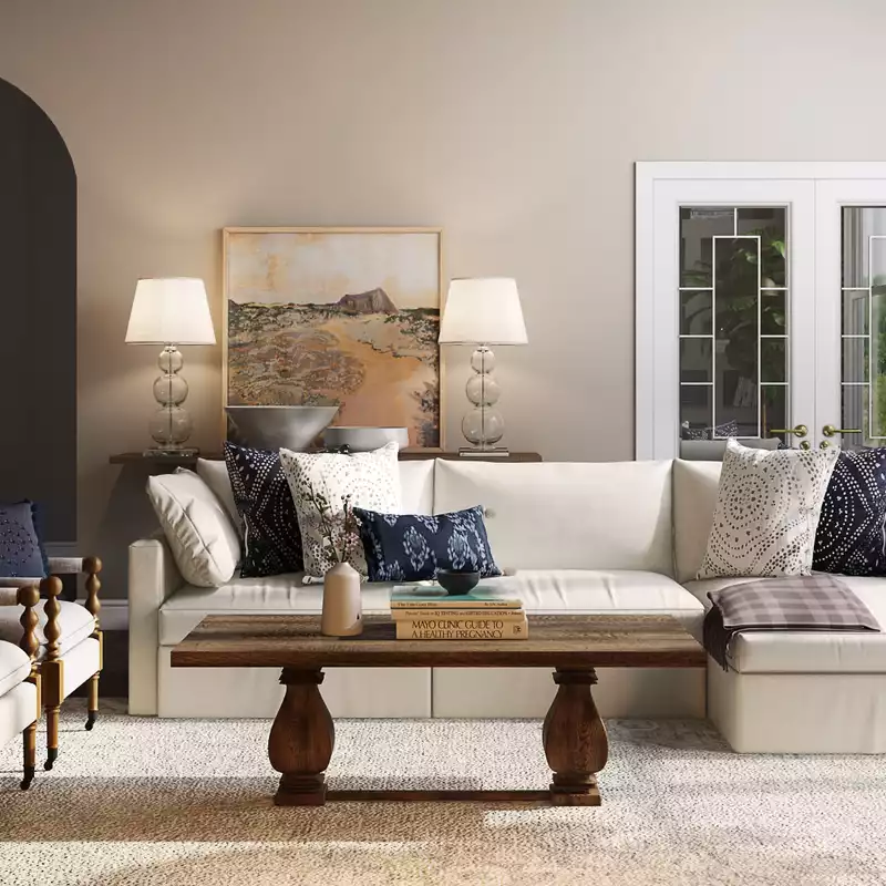 Contemporary, Classic, Coastal, Transitional Living Room Design by Havenly Interior Designer Stacy