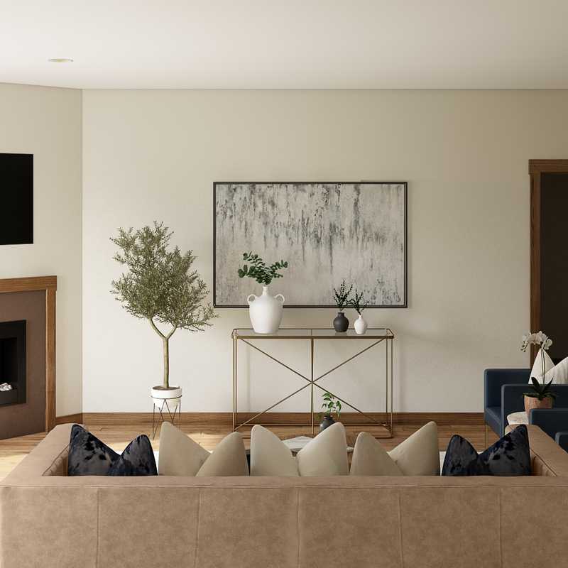 Contemporary, Modern, Glam, Industrial, Transitional Living Room Design by Havenly Interior Designer Han