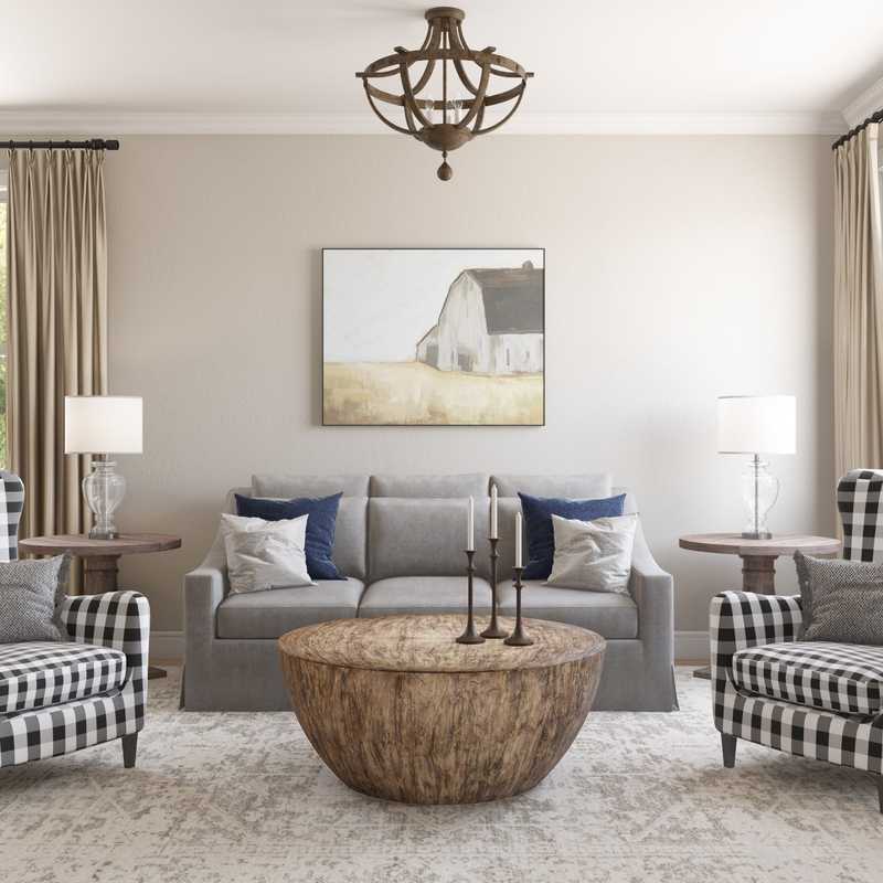 Traditional, Farmhouse Living Room Design by Havenly Interior Designer Paige