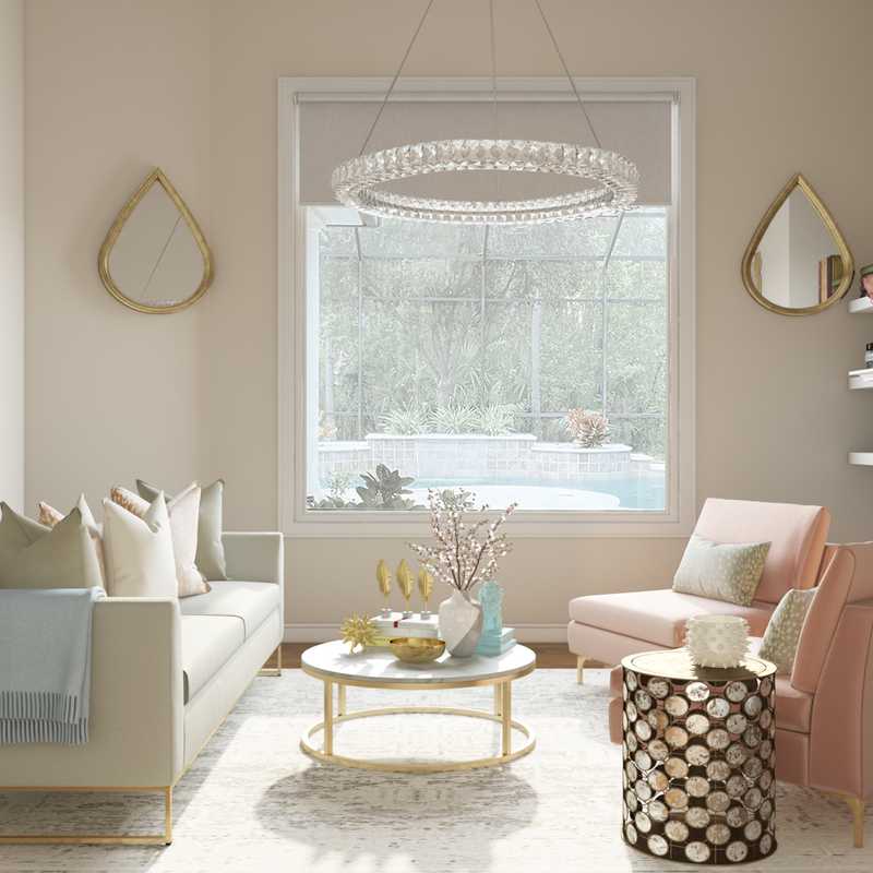 Contemporary, Glam Living Room Design by Havenly Interior Designer Melisa