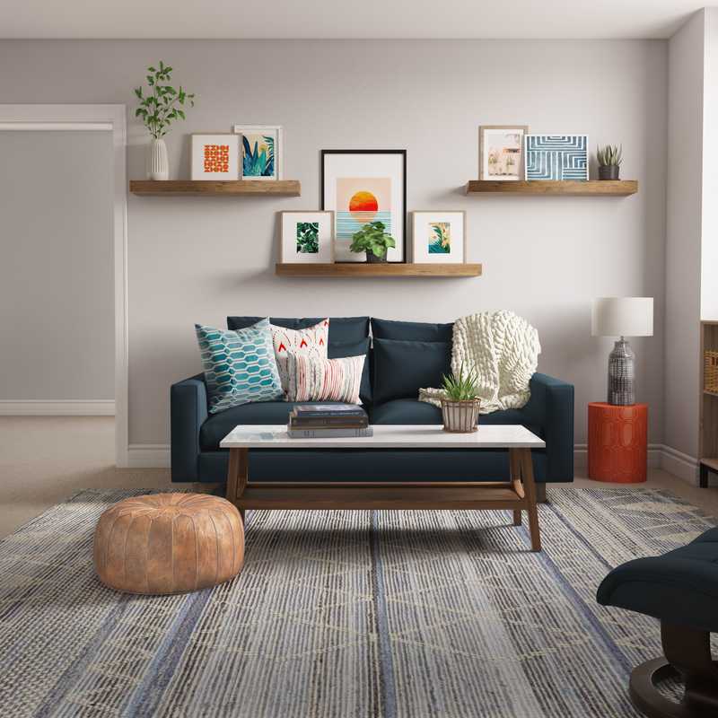 Contemporary, Transitional, Global Living Room Design by Havenly Interior Designer Lyndsi