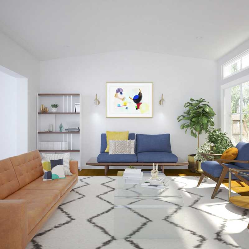 Eclectic, Midcentury Modern Living Room Design by Havenly Interior Designer Nicolle