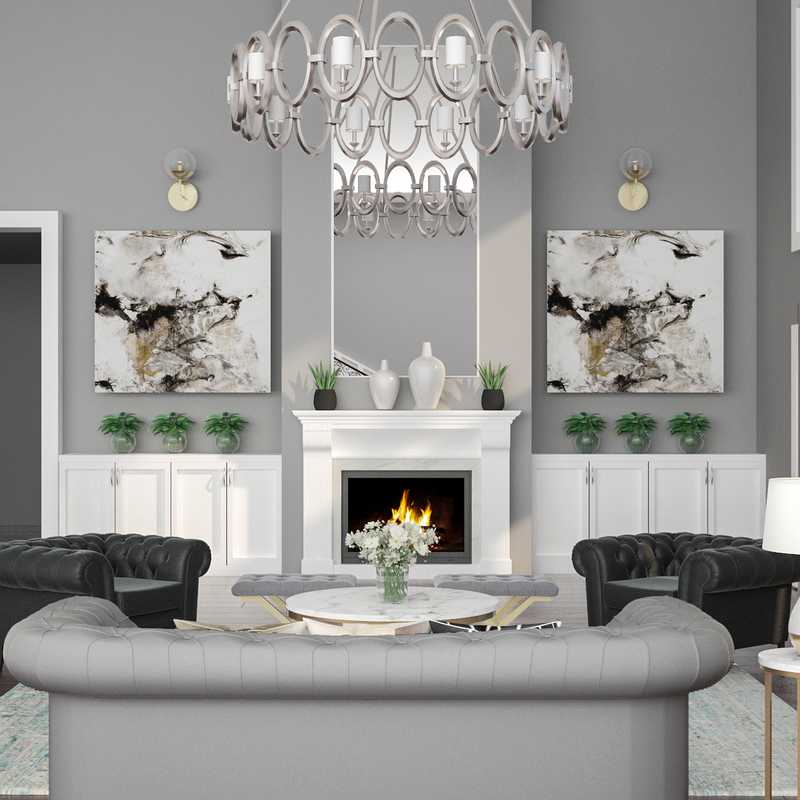 Contemporary, Glam Living Room Design by Havenly Interior Designer Merna