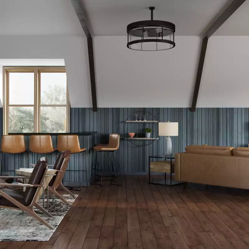 Modern, Industrial, Rustic Living Room Design by Havenly Interior Designer Giacinto