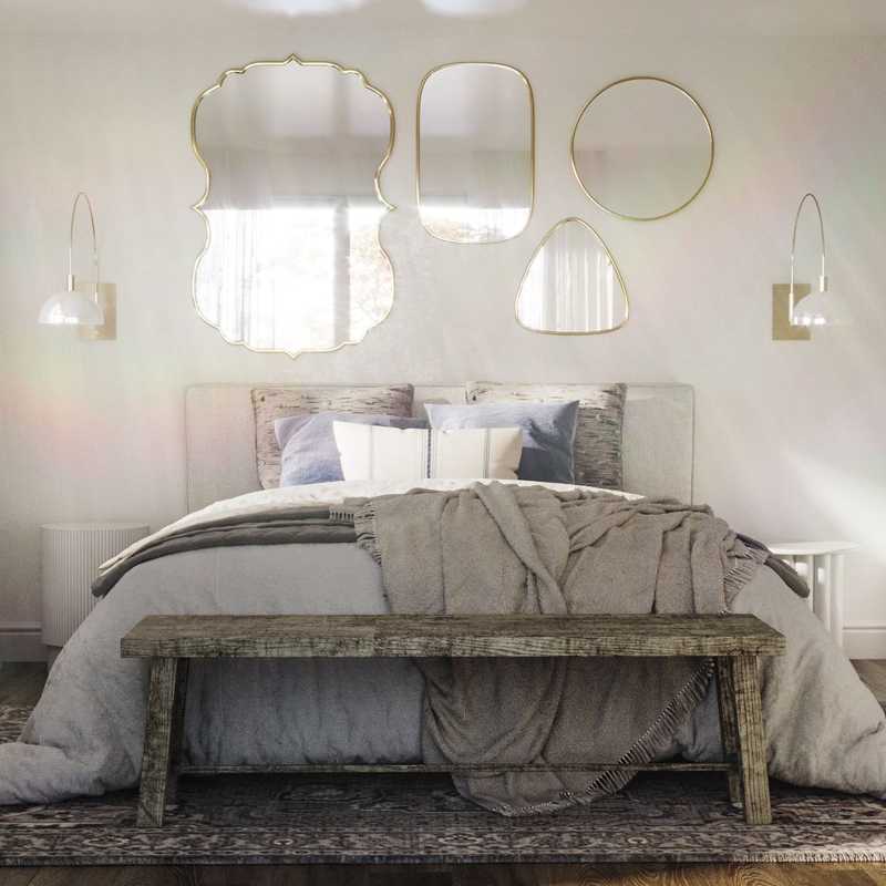 Eclectic, Bohemian, Minimal Bedroom Design by Havenly Interior Designer Rocio