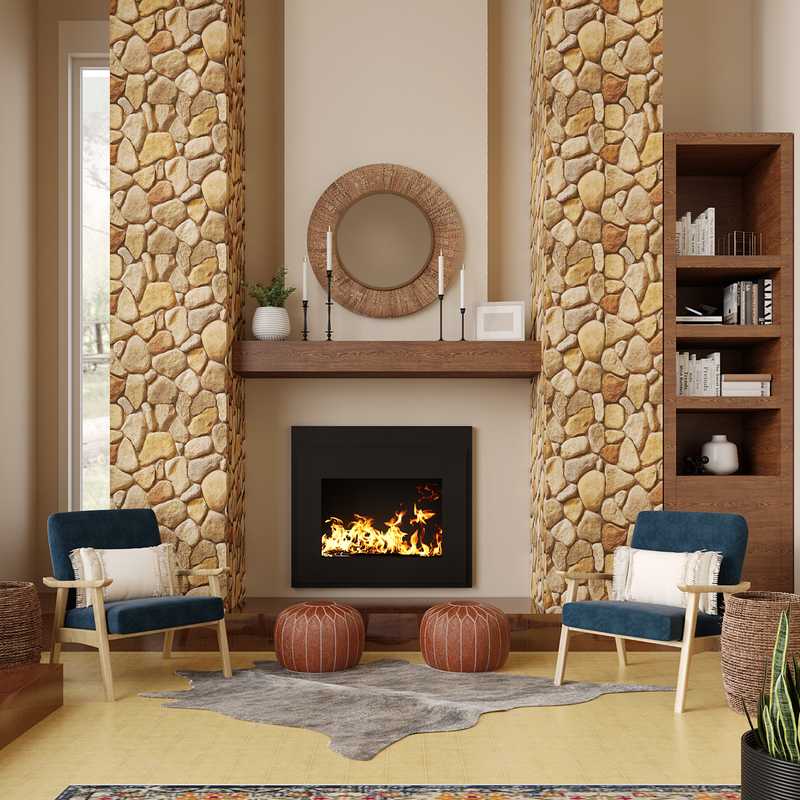 Eclectic, Bohemian, Farmhouse Living Room Design by Havenly Interior Designer Julieta