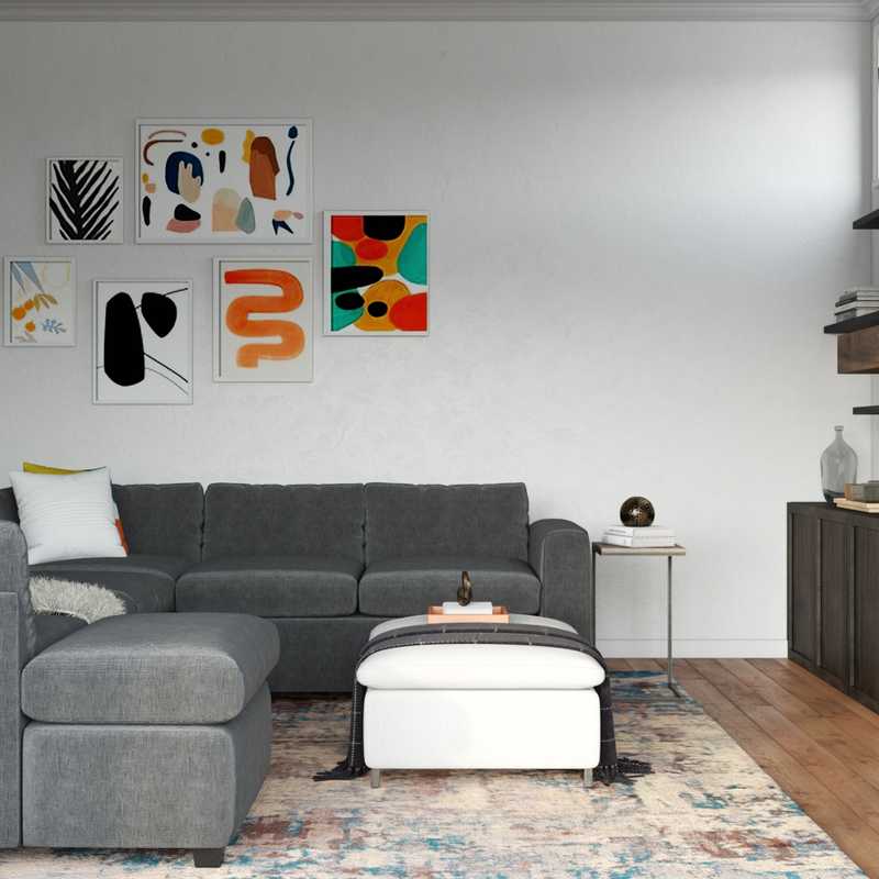 Contemporary, Midcentury Modern, Scandinavian Living Room Design by Havenly Interior Designer Raquel