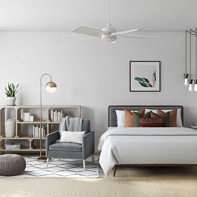 Bohemian, Midcentury Modern, Scandinavian Bedroom Design by Havenly Interior Designer Eva