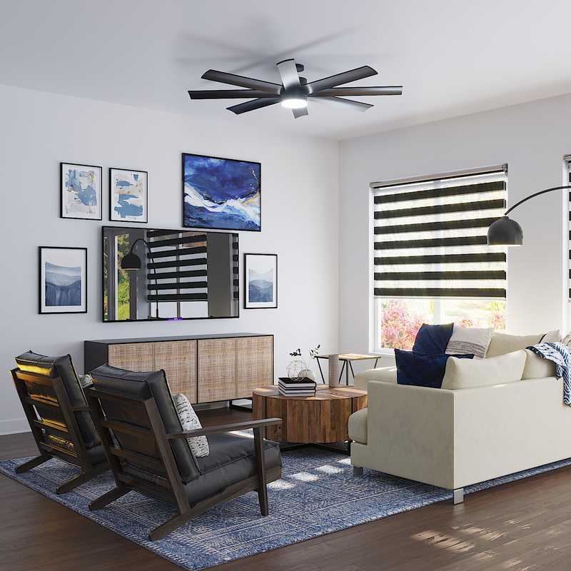 Contemporary, Midcentury Modern Living Room Design by Havenly Interior Designer Erin
