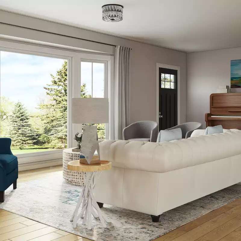 Coastal, Transitional Living Room Design by Havenly Interior Designer Julie