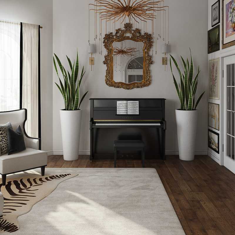 Modern, Classic, Glam, Preppy Living Room Design by Havenly Interior Designer Sable
