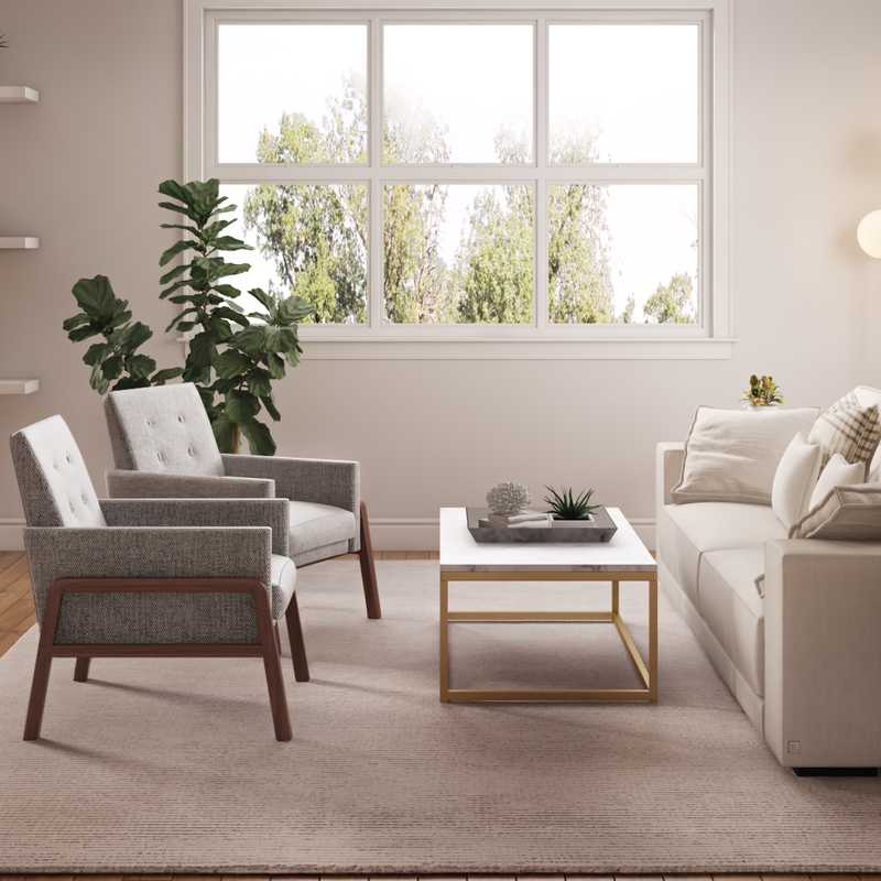 Contemporary, Glam Living Room Design by Havenly Interior Designer Sarah