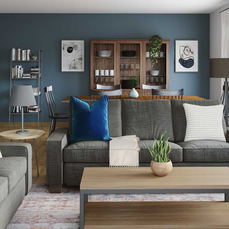 Industrial, Midcentury Modern, Minimal, Scandinavian Living Room Design by Havenly Interior Designer Tori