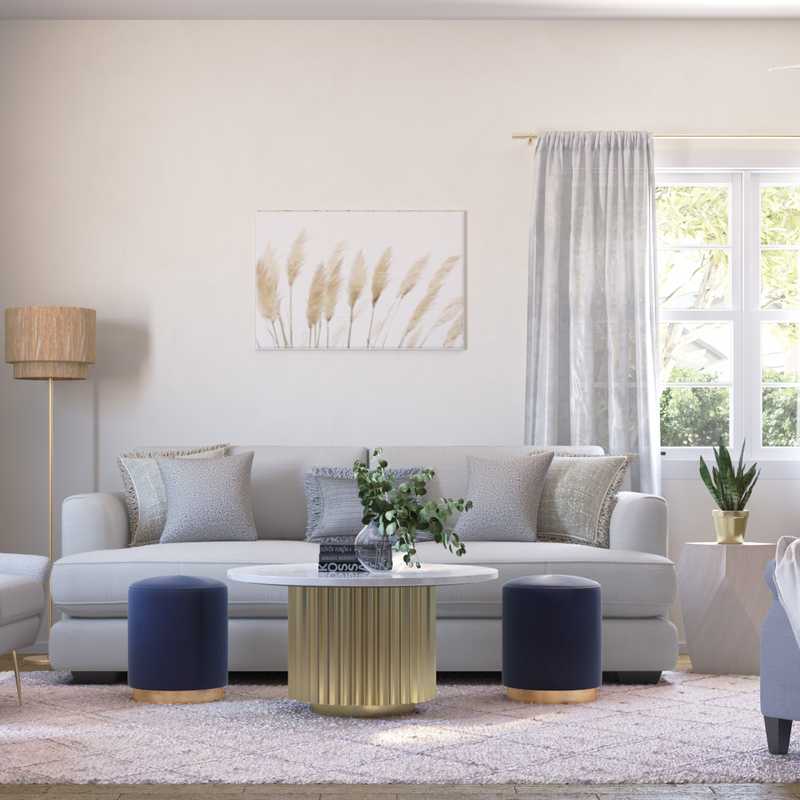 Classic, Bohemian, Midcentury Modern, Minimal, Scandinavian Living Room Design by Havenly Interior Designer Christine