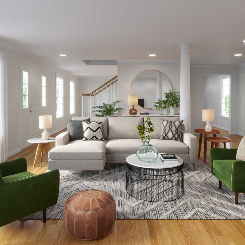 Eclectic, Bohemian Living Room Design by Havenly Interior Designer Kelsey