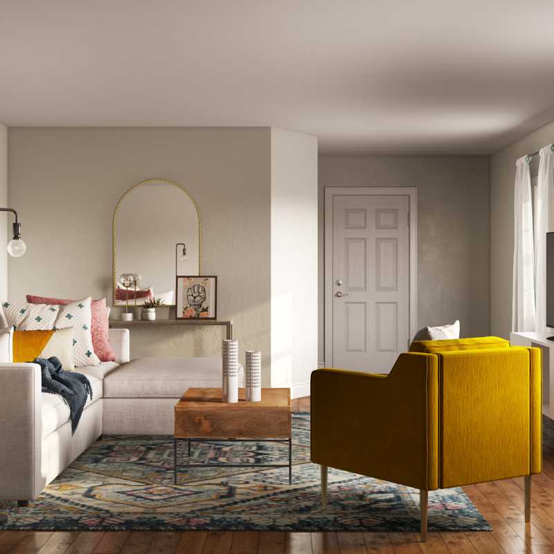 Classic, Bohemian Living Room Design by Havenly Interior Designer Brea