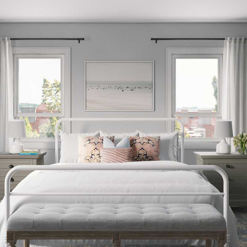Contemporary, Transitional, Preppy Bedroom Design by Havenly Interior Designer Cristina