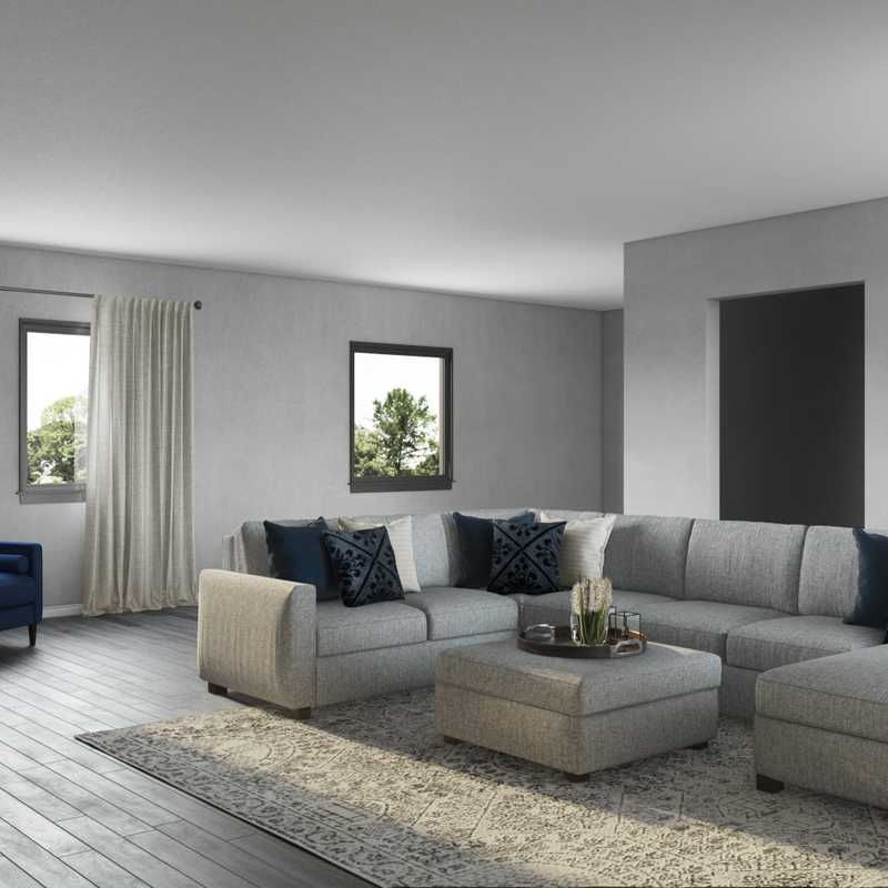 Coastal, Farmhouse Living Room Design by Havenly Interior Designer Liliana