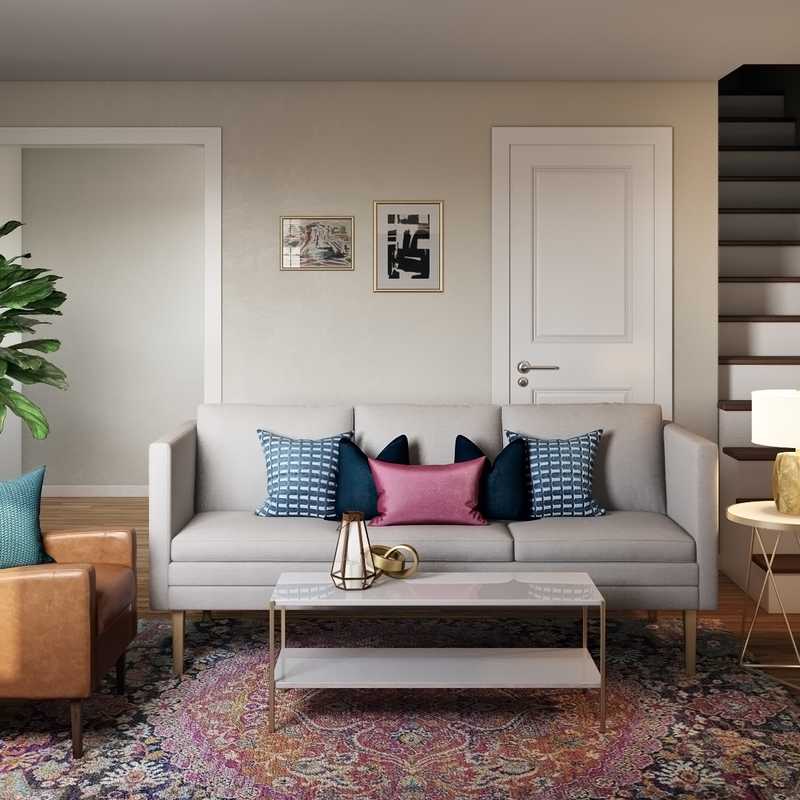 Eclectic, Bohemian, Glam, Global Living Room Design by Havenly Interior Designer Laura