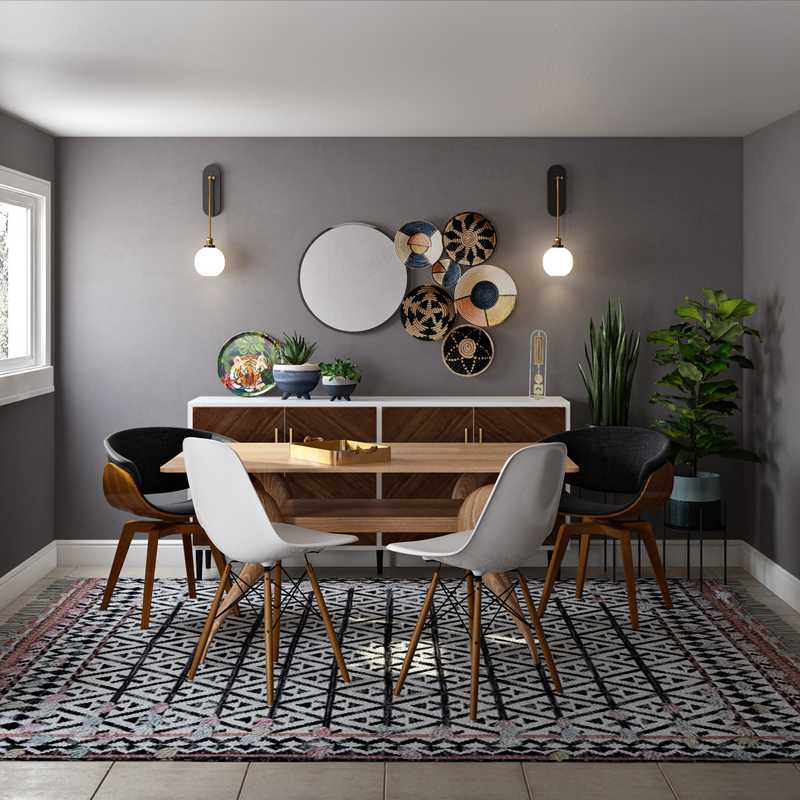 Modern, Eclectic, Bohemian, Midcentury Modern Dining Room Design by Havenly Interior Designer Natalie