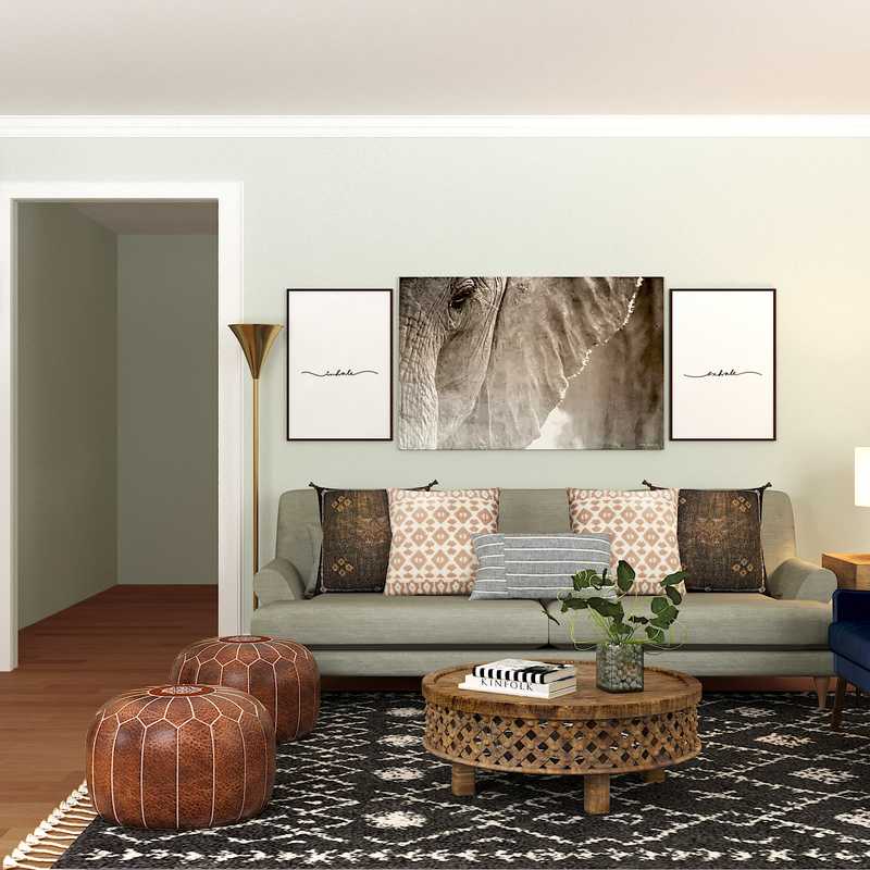 Bohemian, Midcentury Modern Living Room Design by Havenly Interior Designer Matthew