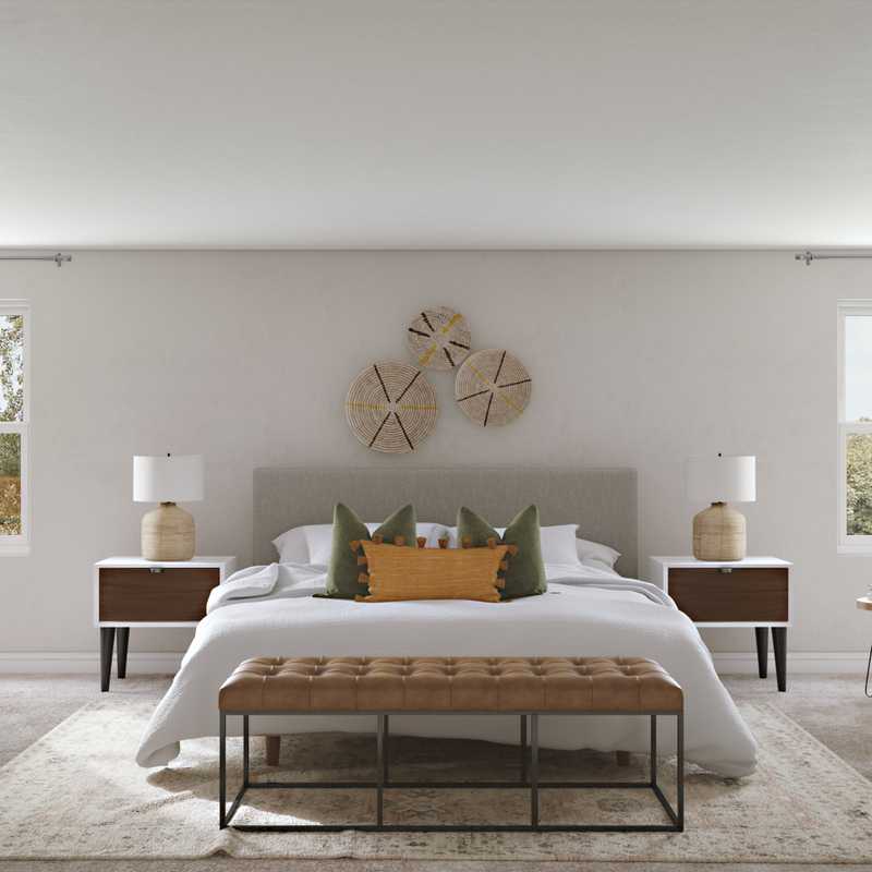 Bohemian, Midcentury Modern Bedroom Design by Havenly Interior Designer Anny