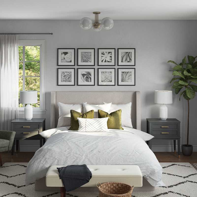 Bohemian, Midcentury Modern Bedroom Design by Havenly Interior Designer Carsey