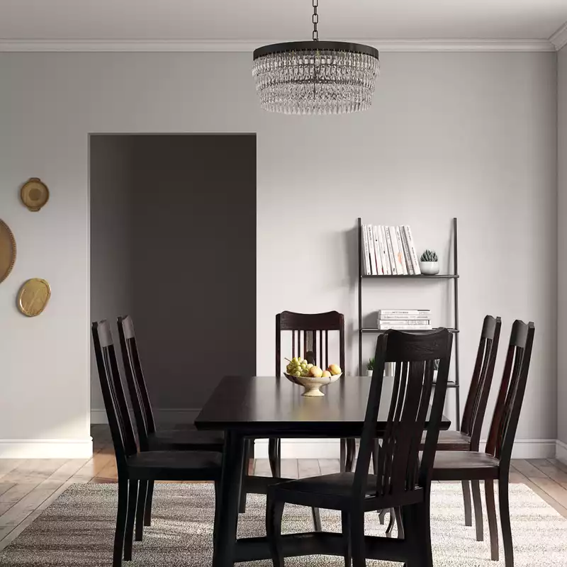 Bohemian, Midcentury Modern Dining Room Design by Havenly Interior Designer Jessica