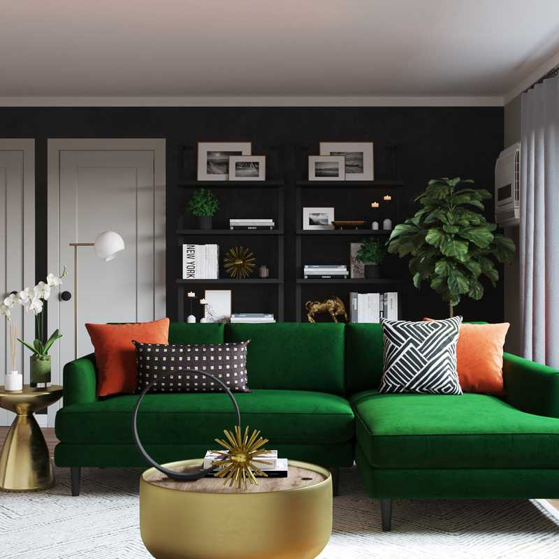 Contemporary, Glam Living Room Design by Havenly Interior Designer Nicolle