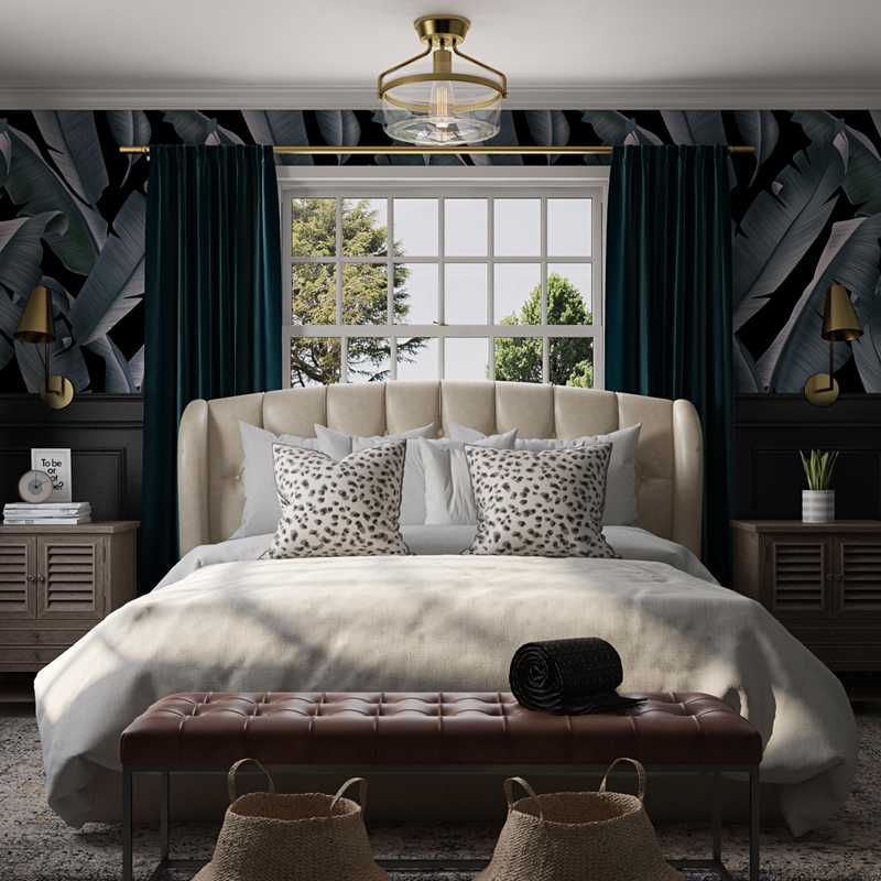 Modern, Eclectic, Glam, Transitional, Vintage, Midcentury Modern Bedroom Design by Havenly Interior Designer Jess