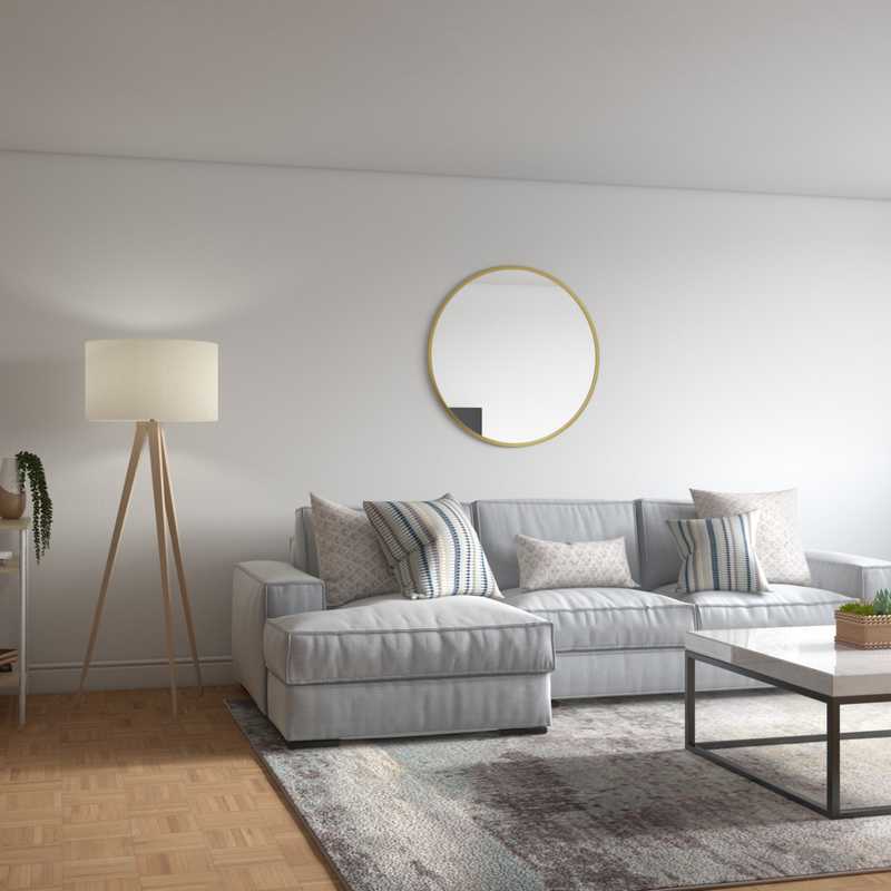Modern, Midcentury Modern Living Room Design by Havenly Interior Designer Julie