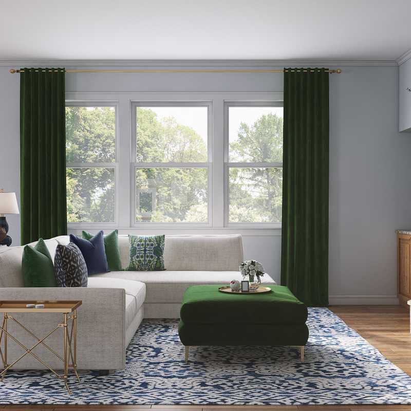 Classic, Preppy Living Room Design by Havenly Interior Designer Erin