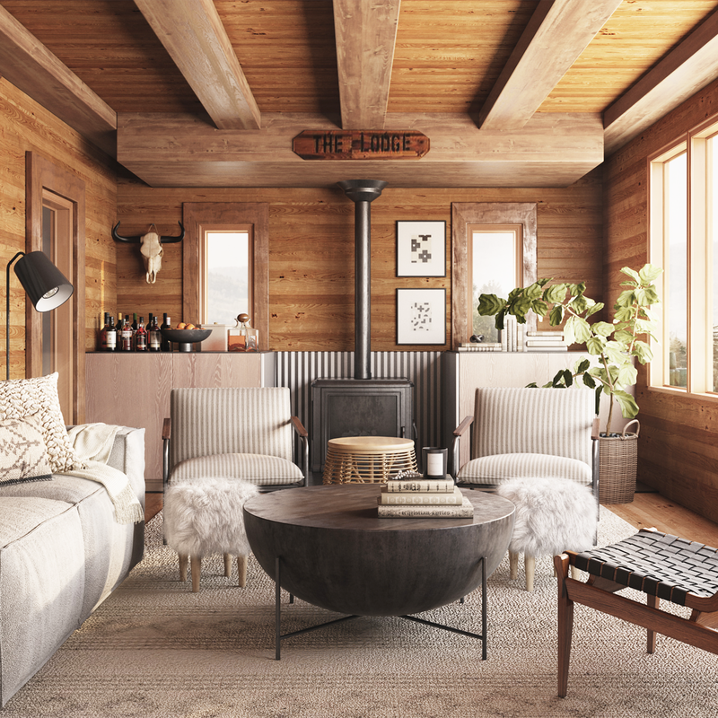 Modern, Bohemian, Rustic Living Room Design by Havenly Interior Designer Heather