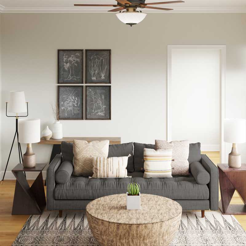 Bohemian, Midcentury Modern, Scandinavian Living Room Design by Havenly Interior Designer Megan