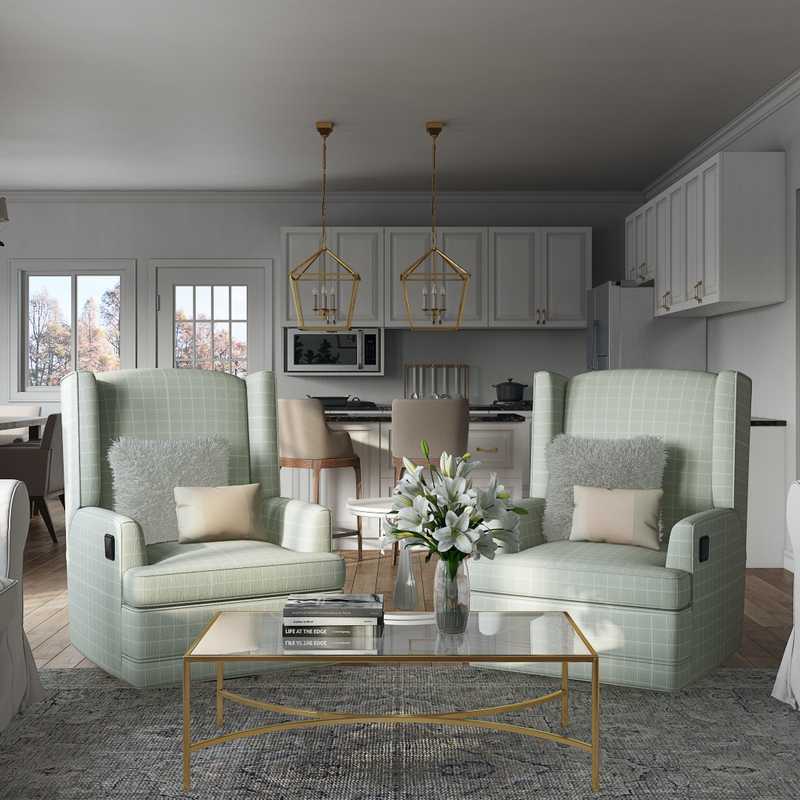 Contemporary, Farmhouse Living Room Design by Havenly Interior Designer Sandra