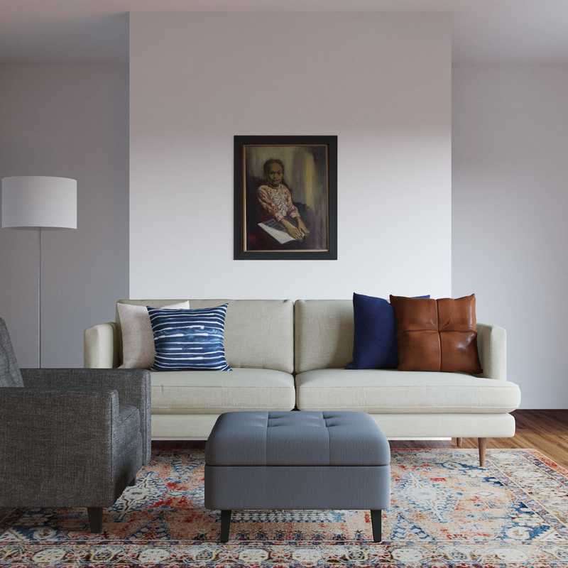 Contemporary, Midcentury Modern Living Room Design by Havenly Interior Designer Kelcie