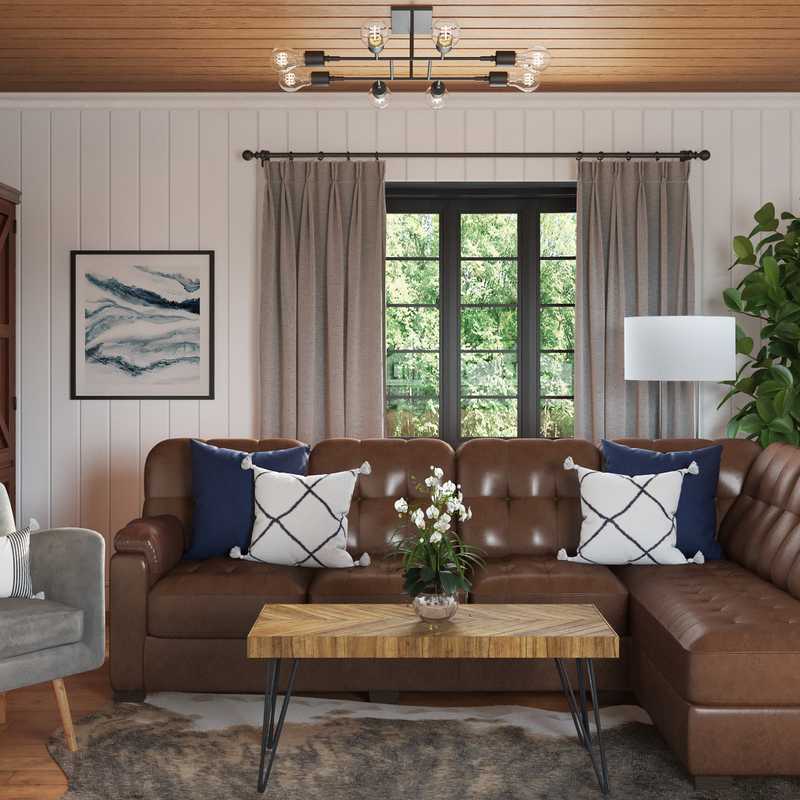 Modern, Industrial, Farmhouse, Rustic Living Room Design by Havenly Interior Designer Samantha