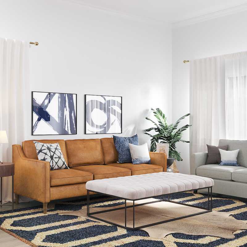 Contemporary, Midcentury Modern, Scandinavian Living Room Design by Havenly Interior Designer Erica